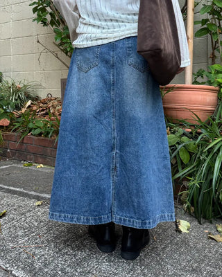 Vintage denim midi skirt