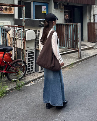 Vintage denim midi skirt