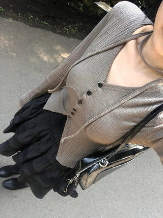 [2 colors] Lace Frill Tiered Skirt