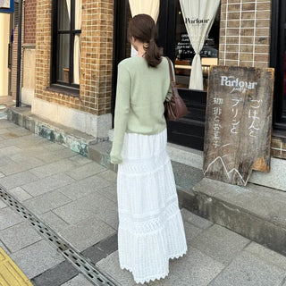 Panting detail long skirt