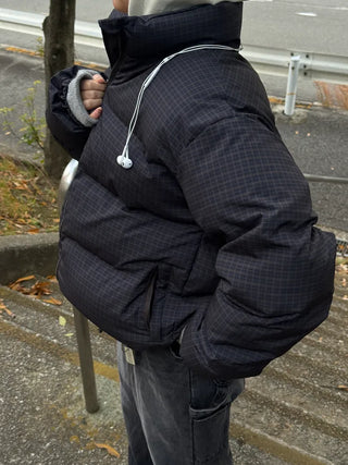 Checked padded jumper