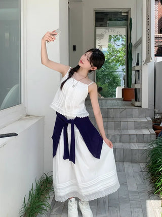 Ribbon sleeveless blouse