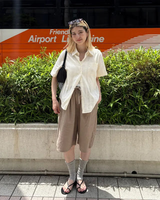 (Unisex) Summer Cotton Easy Half Pants