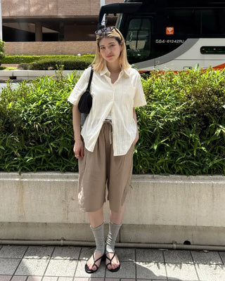 (Unisex) Summer Cotton Easy Half Pants