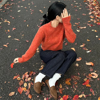 Non-faded wide denim pants