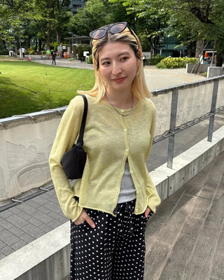 Cut-off hem viscose summer cardigan