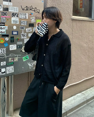 (Unisex) Pleated Cotton Half Pants