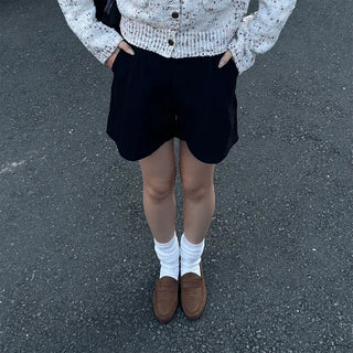 Corduroy banded shorts
