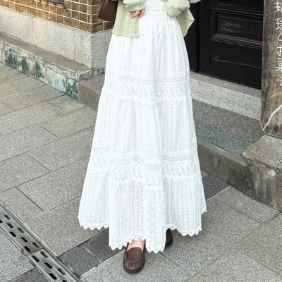 Panting detail long skirt