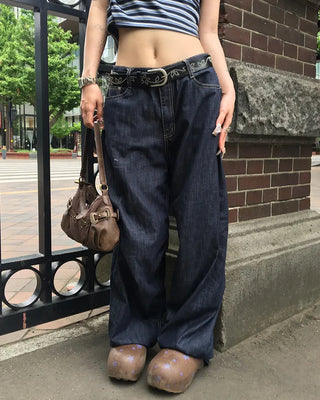 Summer Rigid Wide Denim Pants