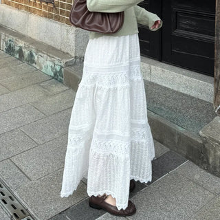 Panting detail long skirt