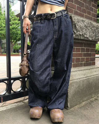 Summer Rigid Wide Denim Pants