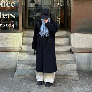 Oversized Collar Long Coat