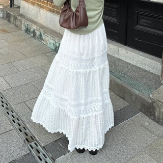 Panting detail long skirt
