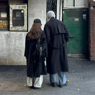 Oversized Collar Long Coat