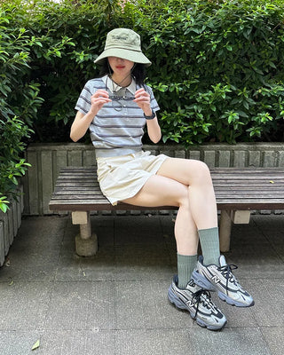 Border Color Slim Fit Short Sleeve Knit