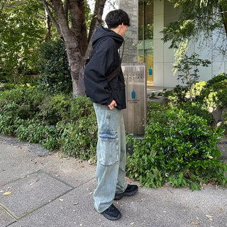 Hooded denim jacket