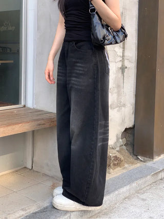 Balloon wide denim pants