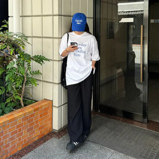 (Unisex) Yesterday Lettering Short-Sleeve T-Shirt