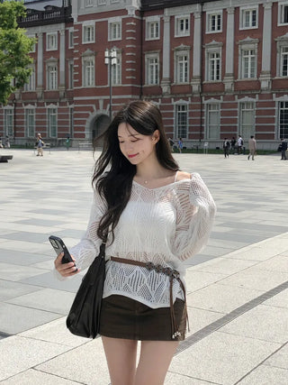 [3pcs] Western Knit Sleeveless Belt Set