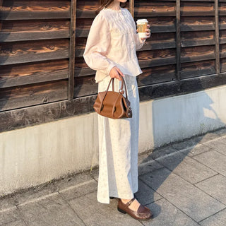 Shirring strap loafers