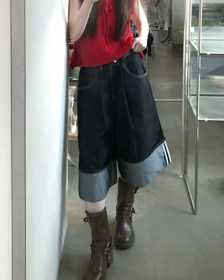 Raw denim Bermuda shorts