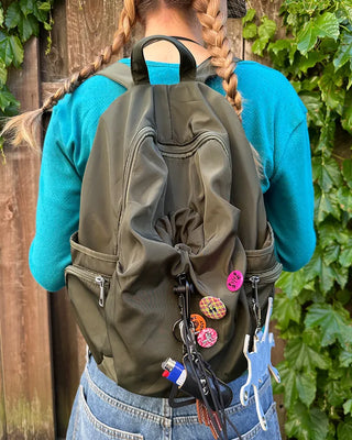 Drawstring Point Multi-Pocket Backpack