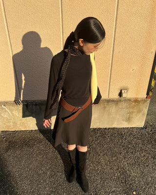 Suede Shirring Long Boots