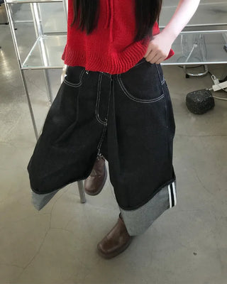 Raw denim Bermuda shorts