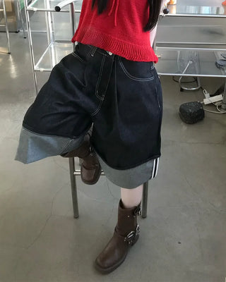 Raw denim Bermuda shorts