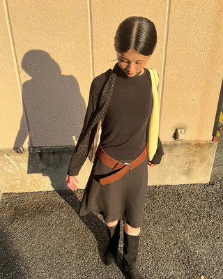 Suede Shirring Long Boots