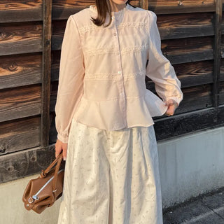 Necklace Point Frill Blouse
