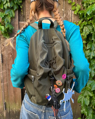 Drawstring Point Multi-Pocket Backpack