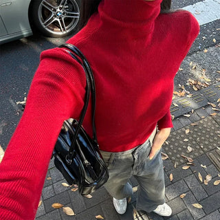 Turtleneck slim T-shirt