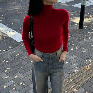 Turtleneck slim T-shirt
