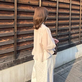 Necklace Point Frill Blouse