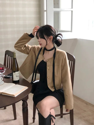 [3 colors] Minimal Suede Jacket