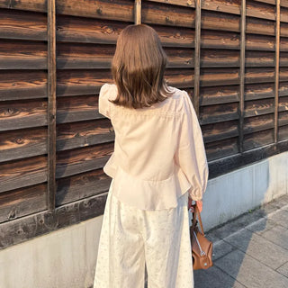 Necklace Point Frill Blouse