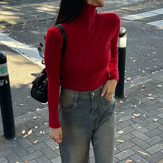 Turtleneck slim T-shirt