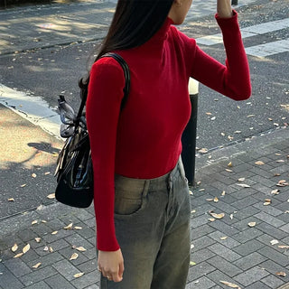 Turtleneck slim T-shirt