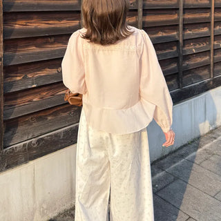 Necklace Point Frill Blouse