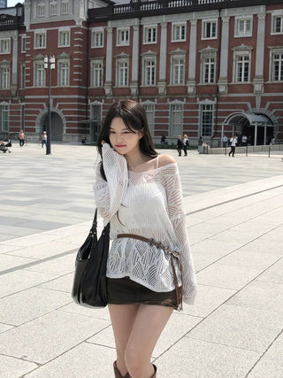 [3pcs] Western Knit Sleeveless Belt Set