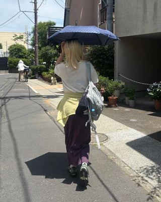 Dot Scallop Hem All-Weather Umbrella