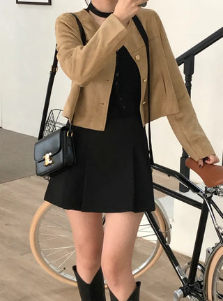 [3 colors] Minimal Suede Jacket