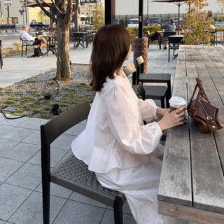 Necklace Point Frill Blouse