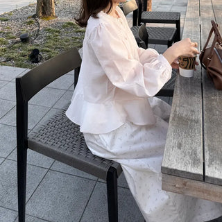 Necklace Point Frill Blouse