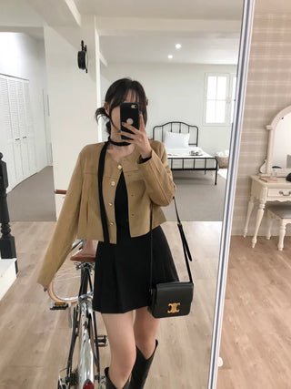 [3 colors] Minimal Suede Jacket