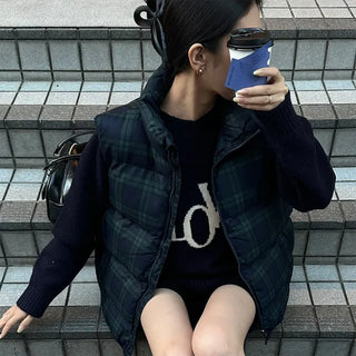 (Unisex) Checkered Padded Vest