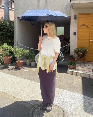 Dot Scallop Hem All-Weather Umbrella
