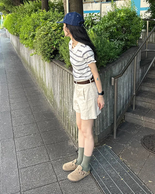 Border Color Slim Fit Short Sleeve Knit